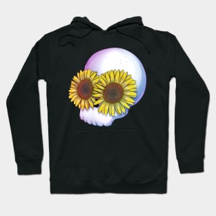 Skull with sunflowers Hoodie